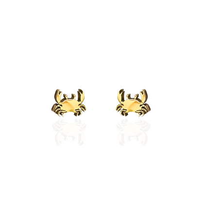Crab Earring Studs Gold