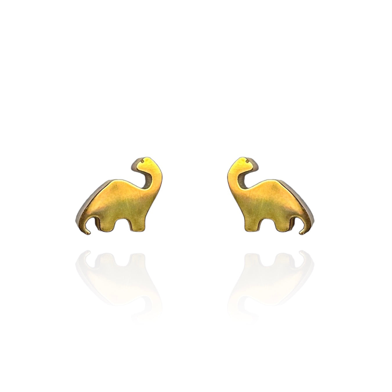 Diplodocus Earring Studs Gold