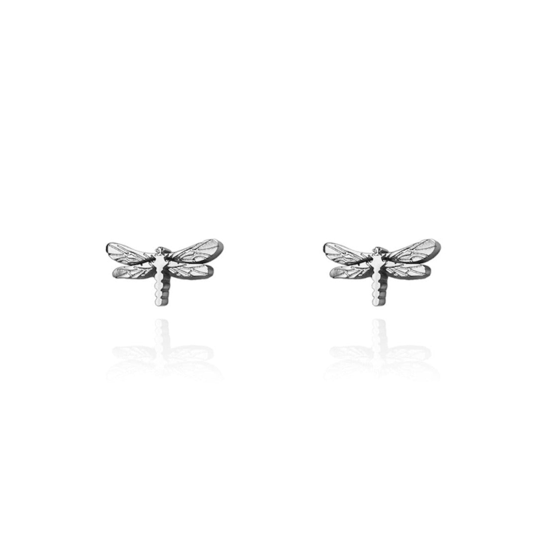 Dragonfly Earring Studs Silver