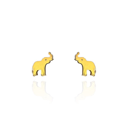 Elephant Earring Studs Gold