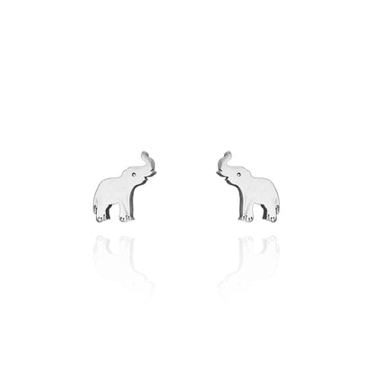 Elephant Earring Studs Silver