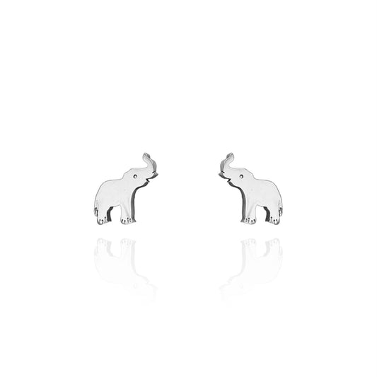 Elephant Earring Studs Silver