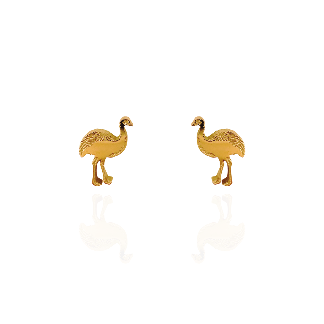 Emu Earring Studs Gold