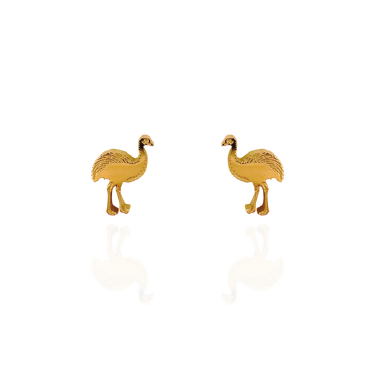 Emu Earring Studs Gold