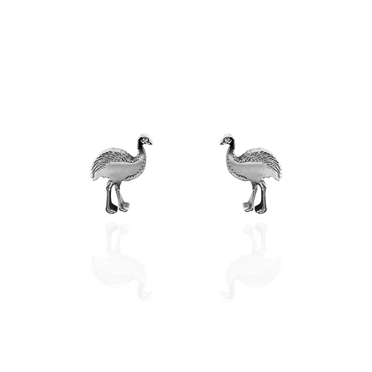 Emu Earring Studs Silver