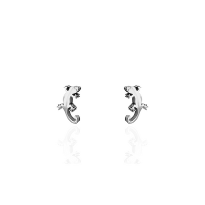 Gecko Earring Studs Silver