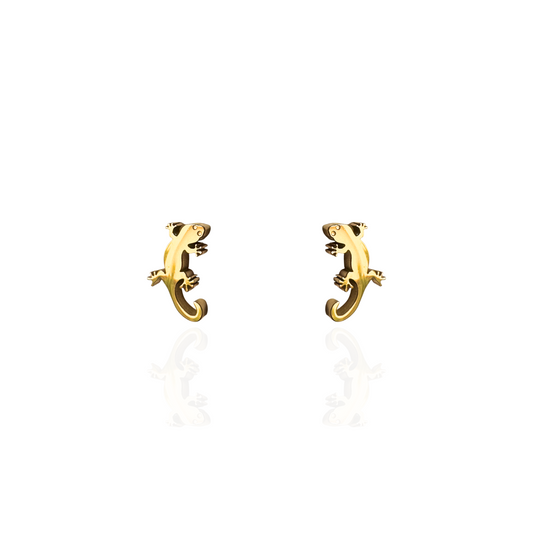 Gecko Earring Studs Gold