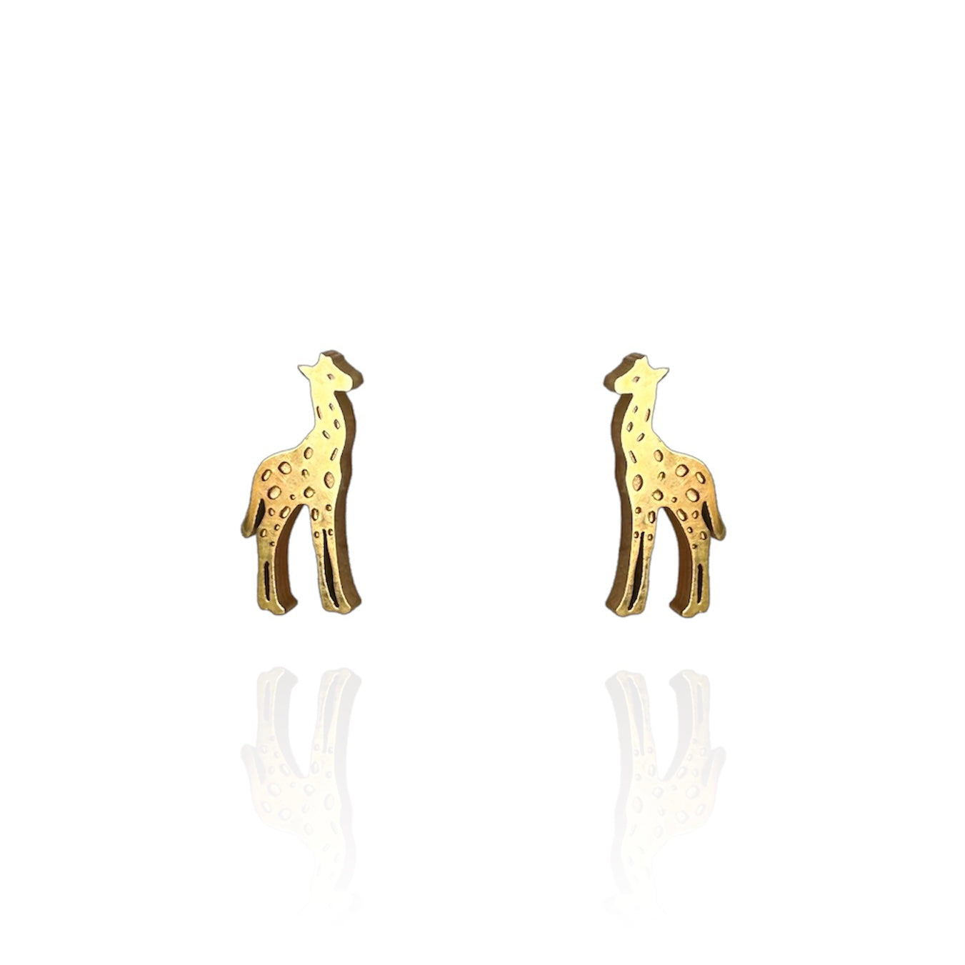 Giraffe Earring Studs Gold