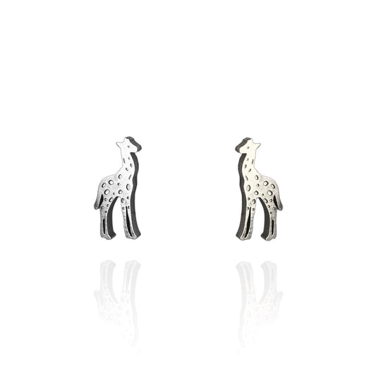 Giraffe Earring Studs Silver