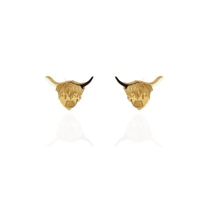 Highland Cow Earring Studs Gold