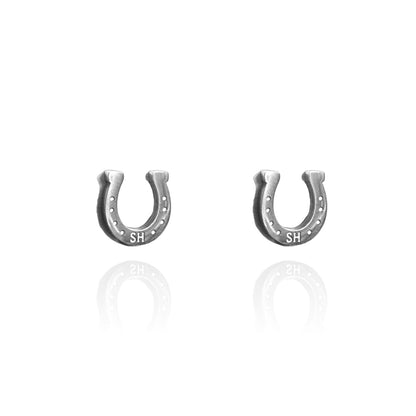 Horse Shoe Earring Studs Silver