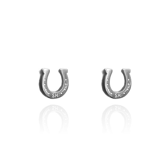 Horse Shoe Earring Studs Silver