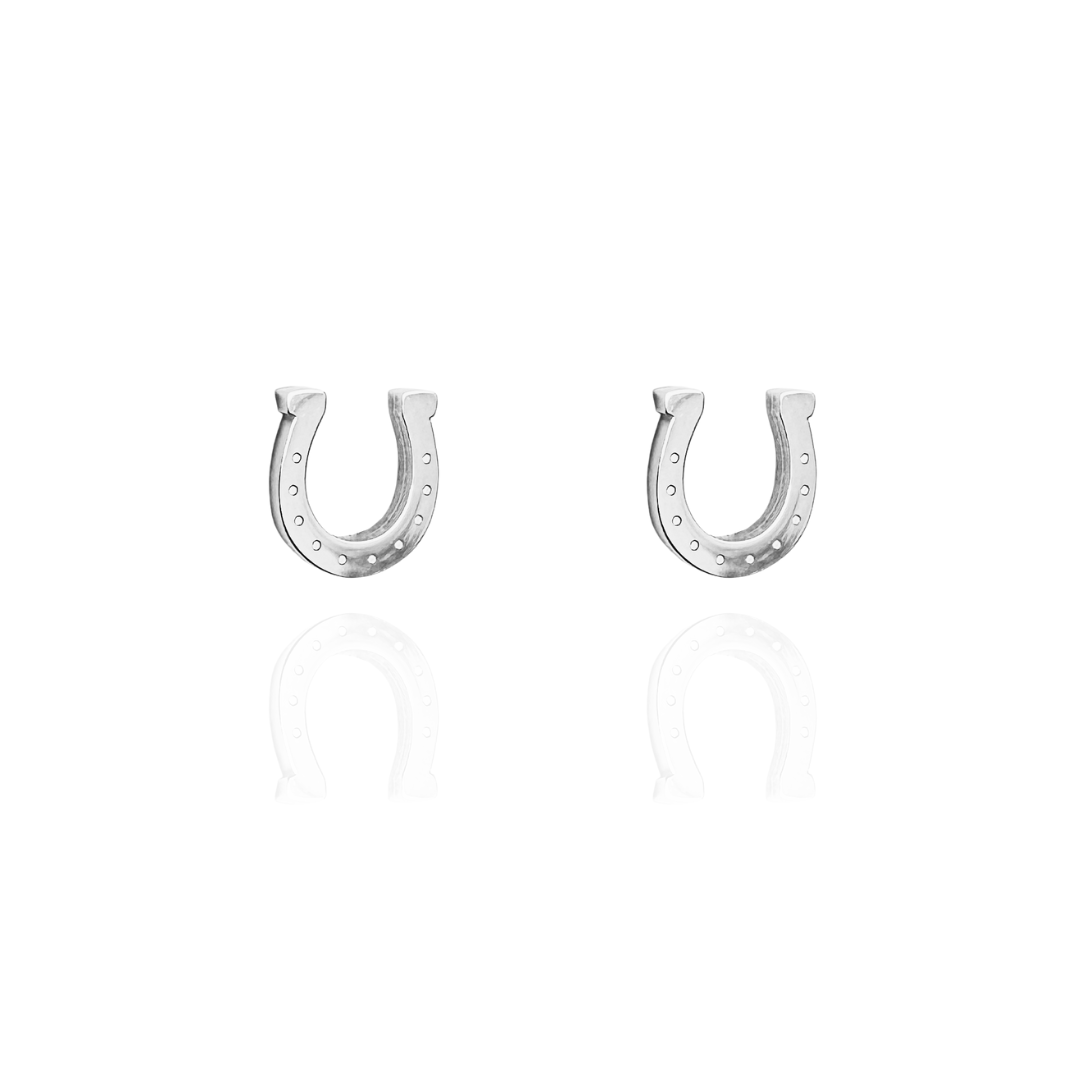 Horse Shoe Earring Studs Silver
