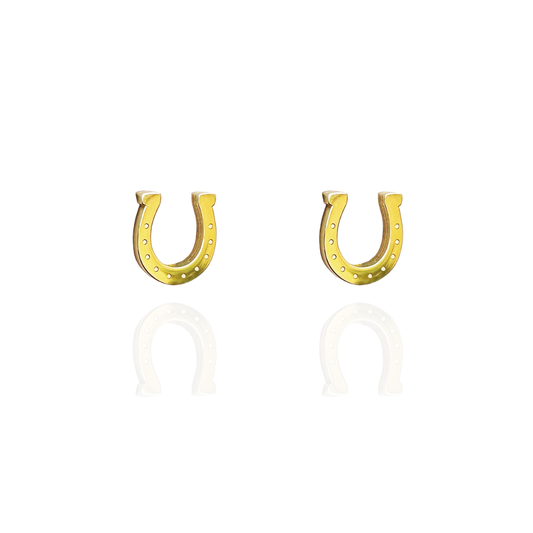 Horse Shoe Earring Studs Gold