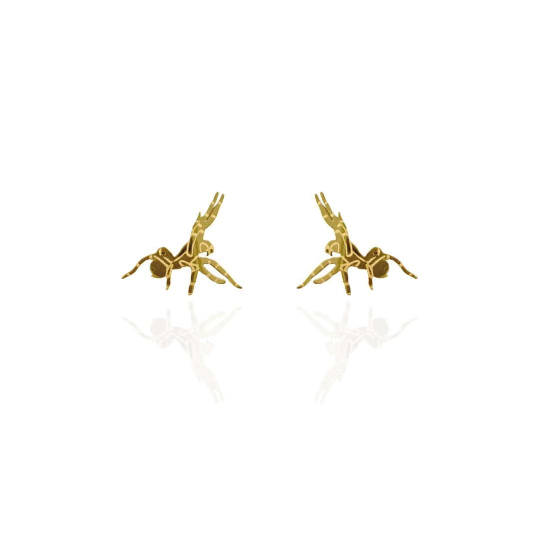 Funnel Web Spider Earrings Gold