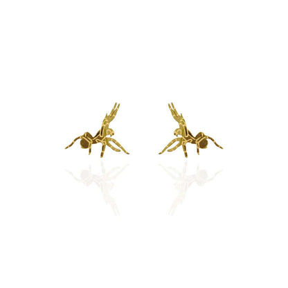 Funnel Web Spider Earrings Gold