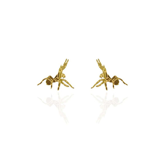 Funnel Web Spider Earrings Gold