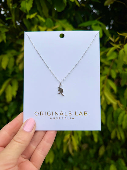 Kangaroo Necklace Silver