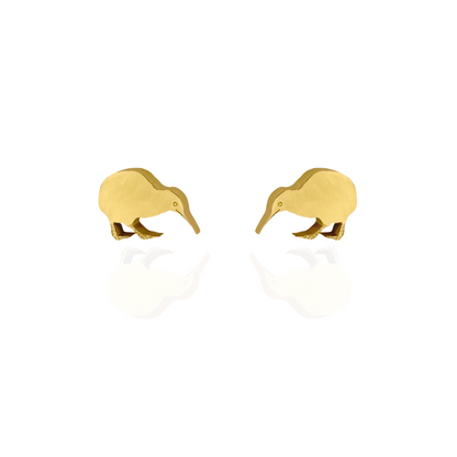 Kiwi Bird Earring Studs Gold