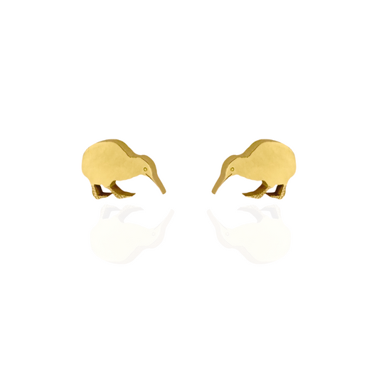 Kiwi Bird Earring Studs Gold