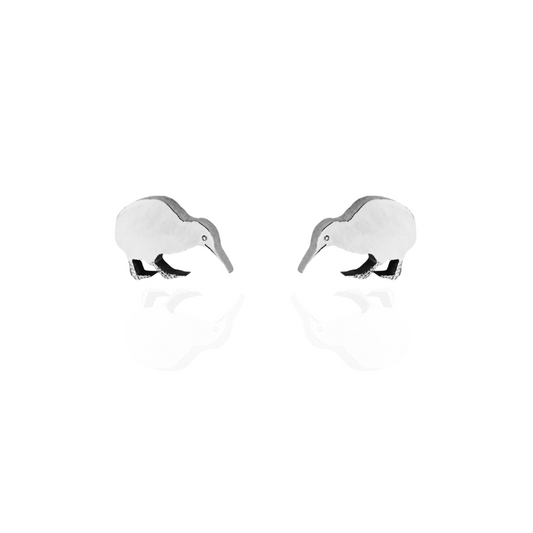 Kiwi Bird Earring Studs Silver
