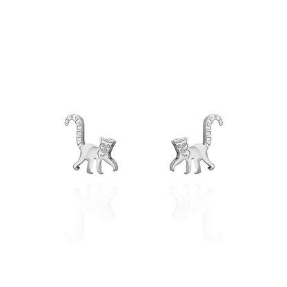 Lemur Earring Studs Silver