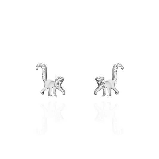 Lemur Earring Studs Silver