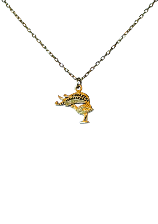 Lyrebird Necklace Gold