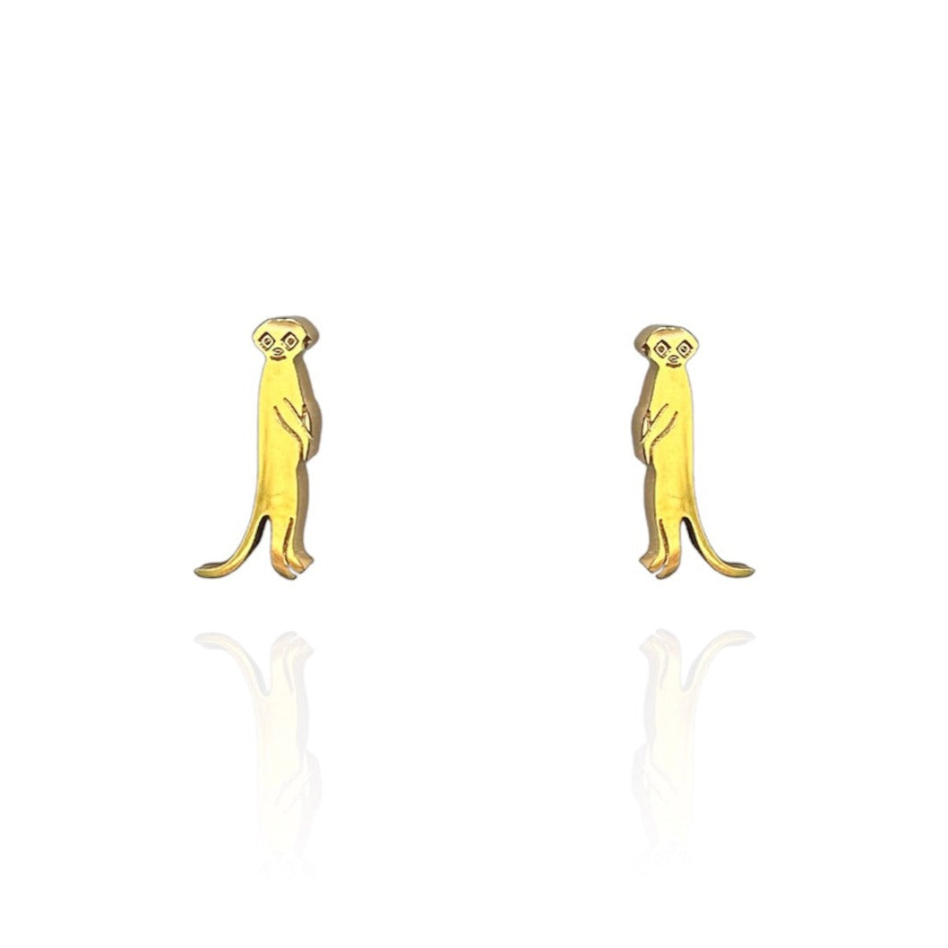 Meerkat Earring Studs Gold