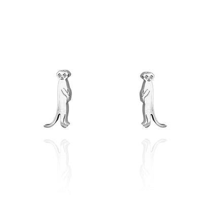 Meerkat Earring Studs Silver