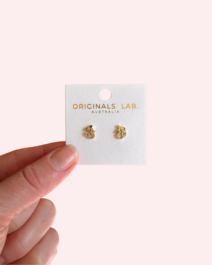 Mermaid Earring Studs Gold