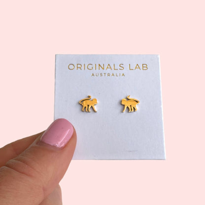 Monkey Earring Studs Gold