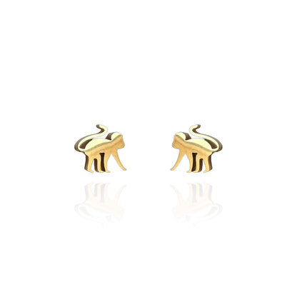 Monkey Earring Studs Gold