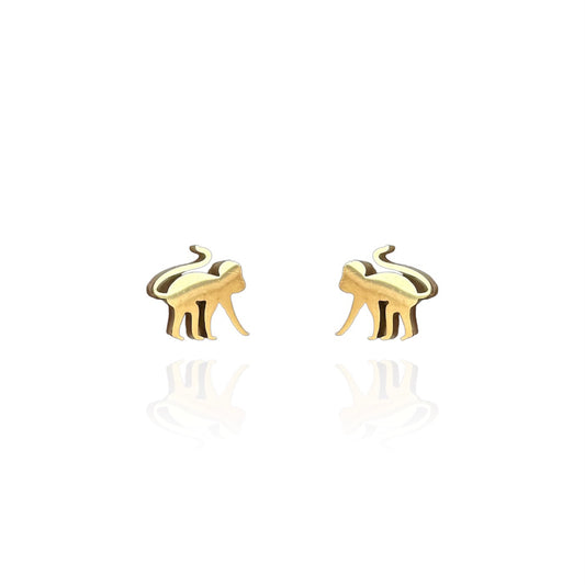 Monkey Earring Studs Gold