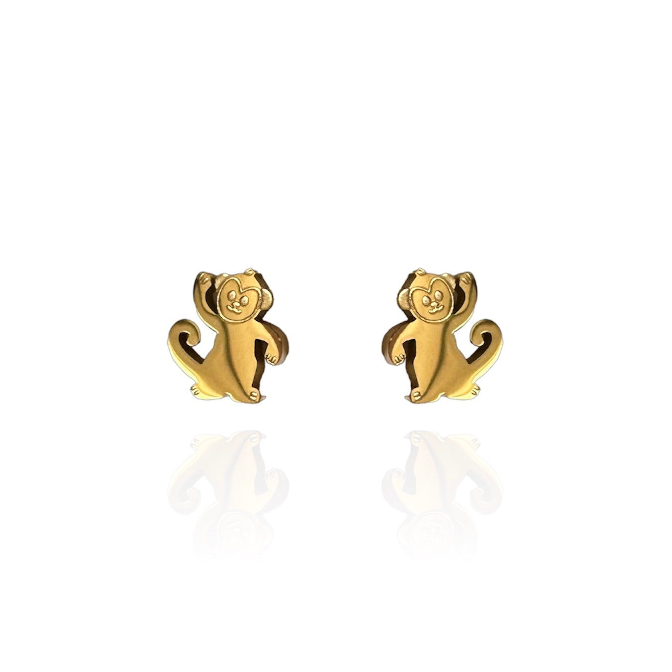 Monkey Earring Studs Gold