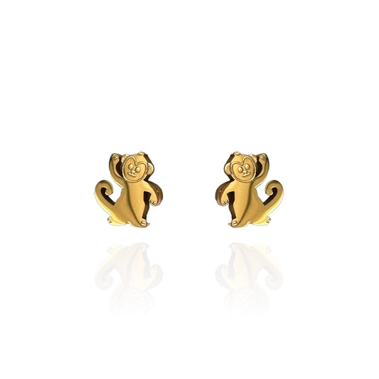 Monkey Earring Studs Gold