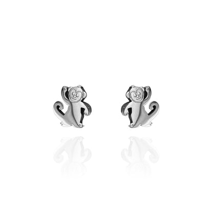 Monkey Earring Studs Silver