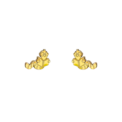 Bookworm Earring Studs Gold