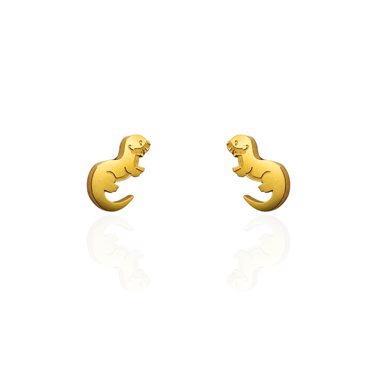 Otter Earring Studs Gold