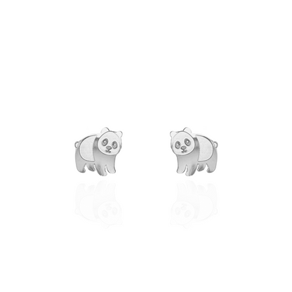 Panda Earring Studs Silver