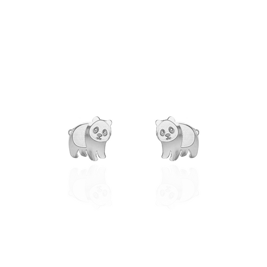 Panda Earring Studs Silver