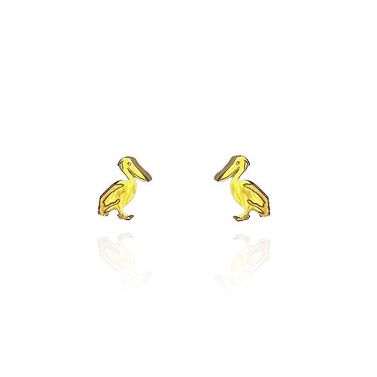 Pelican Earring Studs Gold