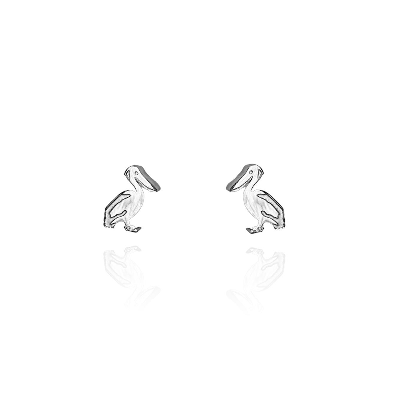 Pelican Earring Studs Silver