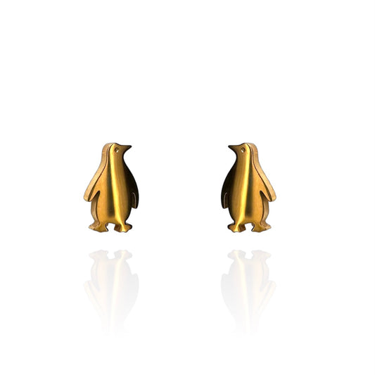 Penguin Earring Studs Gold