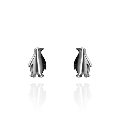 Penguin Earring Studs Silver