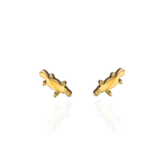 Platypus Earring Studs Gold