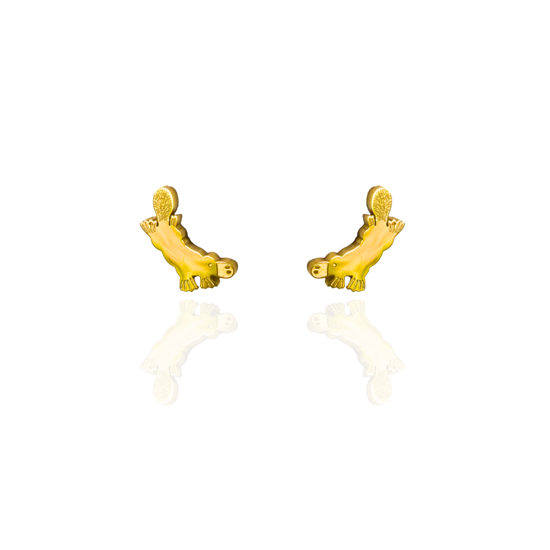 Platypus Earring Studs Gold