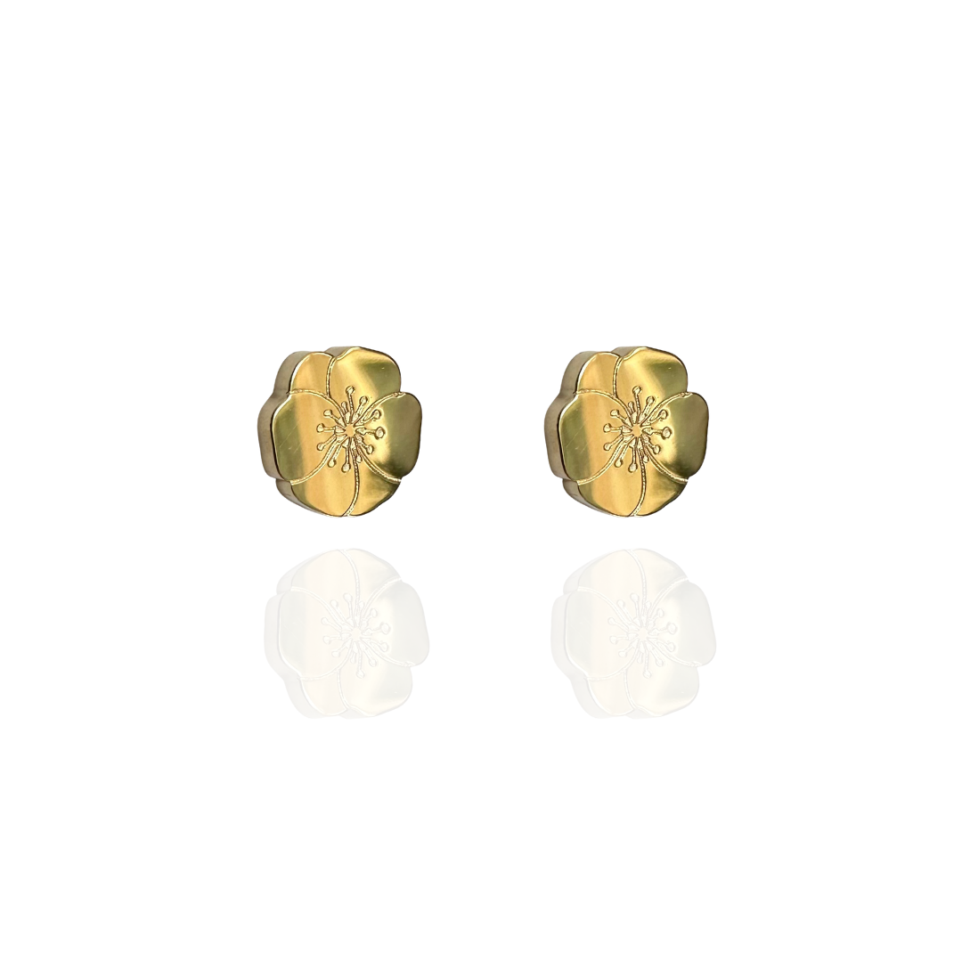 Poppy Earring Studs Gold