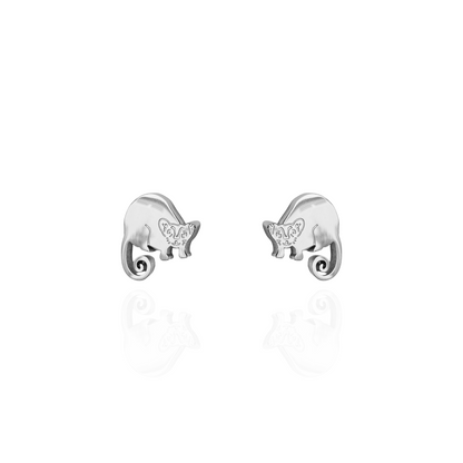 Possum Earring Studs Silver
