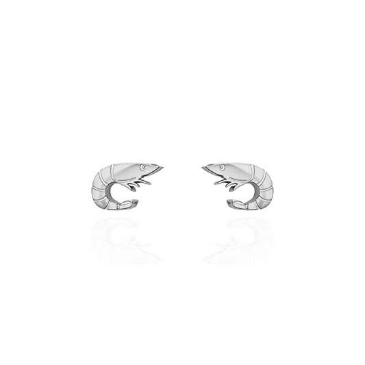 Prawn Earring Studs Silver